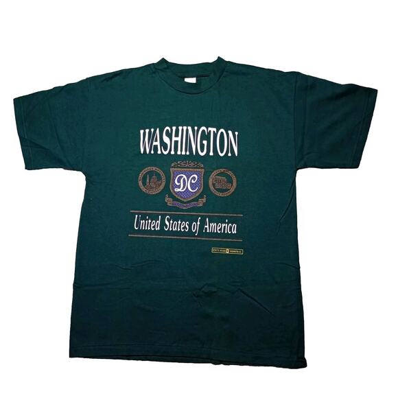Washington DC T-Shirt Sz Large 50/50 BULTI Tag Made in USA 90s Y2K Vtg - Picture 1 of 8
